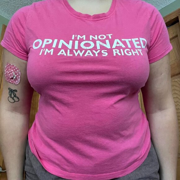 No Boundaries "I'm Not Always Opinionated, I'm Always Right" T-Shirt - Picture 1 of 2